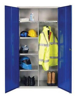 Manutan Ppe clothing cupboard, 4 shelves, 1830x915x457mm, Quantity: Pack