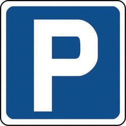 Manutan Parking sign. 400 x 400mm. Stoved alu. Wall fixing, Quantity: Pack