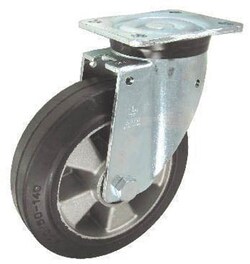 Manutan Rubber tyre with aluminum centre, ball bearing, 200mm wheel diameter, swivel | Buy Online | Manutan | Fisher Scientific