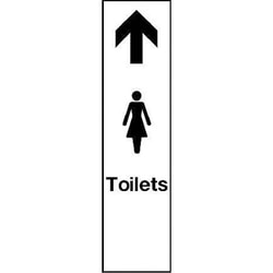 Manutan Stoved alu door push female toilets plate sign.100, Quantity: Pack