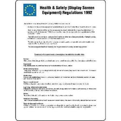 Manutan Health safety regs 1992 poster. 400 x 600mm.Stoved alu, Quantity: