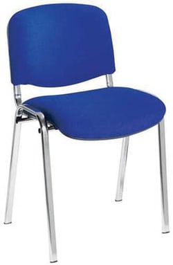 Manutan Stacking chair, Ekwo, blue fabric with chrome frame | Buy Online | Manutan | Fisher Scientific
