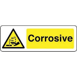 Manutan Corrosive substance sign, rigid plastic, 100mm x 300mm | Buy Online | Manutan | Fisher Scientific