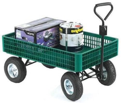 Manutan Turntable truck, mesh with plastic fixed sides, 350kg capacity | Buy Online | Manutan | Fisher Scientific