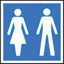 Manutan Female + male toilets symbol sign. 150 x 150mm., Quantity: Each