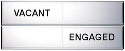 Manutan Anodised alu vacant-engaged door slider sign. 300, Quantity: Each