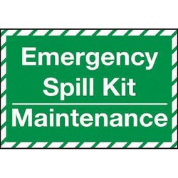 Manutan Emergency maintenance spill kit sign.600x400mm.rigid plastic, Quantity: