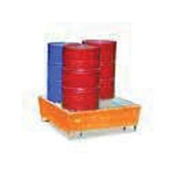 Manutan Metal sump pallet, 440 litre, Ekwo, orange, 1225mm x 1225mm x 400mm | Buy Online | Manutan | Fisher Scientific