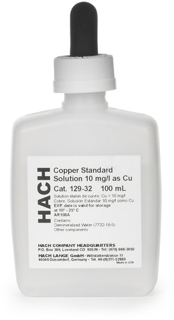 Hach Company Copper Standard Solution, 10 mg/L as Cu NIST), 100 mL MDB,