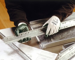 Marigold Gloves Nitrotough N110 heavy duty flock lined nitrile blue size