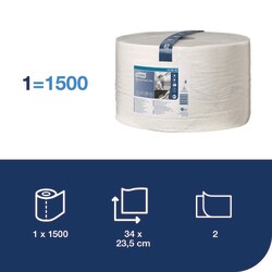 Tork Tork Starke Mehrzweck-Papierwischtücher W1, Saugfähig, 1 x 1 Blatt Weiß | Buy Online | Tork | Fisher Scientific