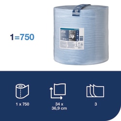 Tork Industrial Heavy-Duty Wiping Paper W1 Blue | Buy Online | Tork | Fisher Scientific