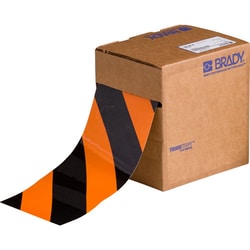 Brady™ ToughStripe™ Floor Marking Tape Roll - Laminated Polyester, Diagonal Stripes, Black on Orange