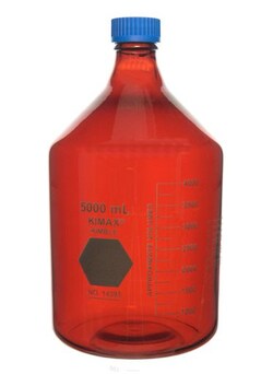 DWK Life Sciences KIMBLE RAY-SORB Amber GL 45 Media Bottle 10L:Bottles,