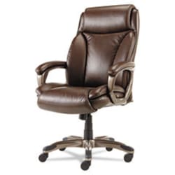 Enterprise Technology Solutions&nbsp;Alera Veon Series Executive High-Back Bonded Leather Chair, Supports Up To 275 Lb, Brown Seat/back, Bronze Base