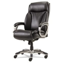 Enterprise Technology Solutions&nbsp;Alera Veon Series Executive High-Back Bonded Leather Chair, Supports Up To 275 Lb, Black Seat/back, Graphite Base