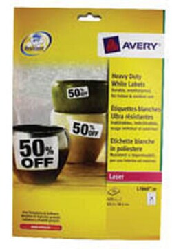 Avery Dennison Avery laser label, heavy duty, 63.5mm x 38.1mm, 21 per sheet, 20 per pack, white | Buy Online | Avery Dennison&trade; | Fisher Scientific