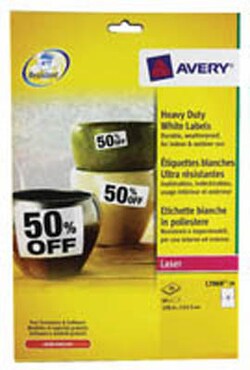 Avery Dennison Avery laser label, heavy duty, two per sheet, 199.6mm x 143.5mm, 20 per pack, white | Buy Online | Avery Dennison&trade; | Fisher Scientific