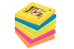 Post-it Post-it Super Sticky notes, 76mm x 76mm, Rio, assorted, pack of six | Buy Online | Post-it&trade; | Fisher Scientific