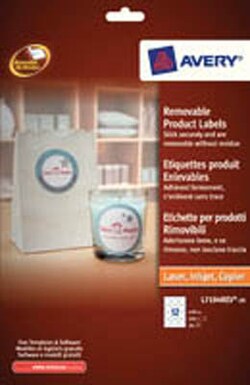 Avery Dennison Avery round removable product label, Quantity: Pack of 1
