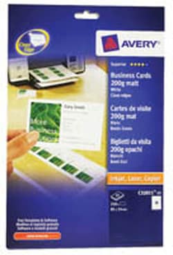 Avery Dennison Avery Quick and Clean laser business cards with no perforation