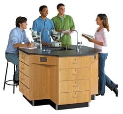 Diversified Spaces Octagon Workstation with Sink Black phenolic resin top | Buy Online | Diversified Spaces&trade; | Fisher Scientific
