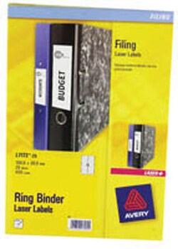 Avery Dennison Avery ringbinder label, 25 sheets, Quantity: Pack of 25