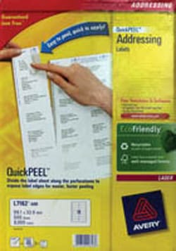 Avery Dennison Avery white laser label, L7162, Quantity: Pack of 500