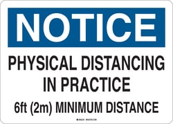 Brady&trade;&nbsp;Physical Distancing In Practice Sign