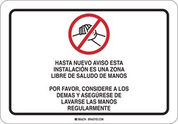 Brady Until Further Notice This Facility Is A Handshake-Free Zone Sign Aluminum | Buy Online | Brady&trade; | Fisher Scientific
