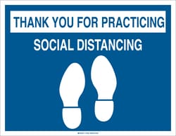 Brady&trade;&nbsp;Thank You For Practicing Social Distancing Floor Sign