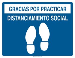 Brady&trade;&nbsp;Thank You For Practicing Social Distancing Floor Sign