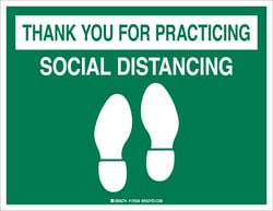 Brady&trade;&nbsp;Thank You For Practicing Social Distancing Floor Sign
