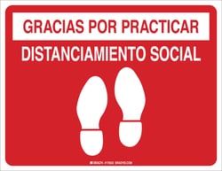 Brady&trade;&nbsp;Thank You For Practicing Social Distancing Floor Sign