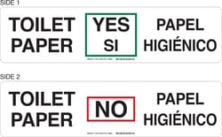 Brady Bilingual Grocery In Stock Sign (English/Spanish) TOILET PAPER YES / NO; PAPEL HIGIÉNICO SI / NO | Buy Online | Brady&trade; | Fisher Scientific