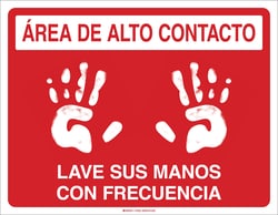 Brady High Touch Area Please Wash Hands Often (COVID-19) Vinyl Floor Sign Spanish | Buy Online | Brady&trade; | Fisher Scientific