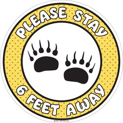 Brady&trade;&nbsp;Kids Social Distancing Floor Sign, Bear