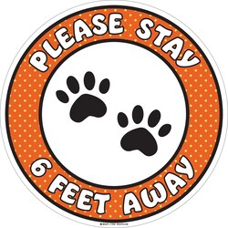Brady&trade;&nbsp;Kids Social Distancing Floor Sign, Paws