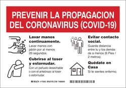 Brady&trade;&nbsp;Prevent The Spread COVID-19 Sign (Spanish)