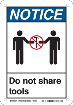 Brady Do Not Share Tools Sign Aluminum | Buy Online | Brady&trade; | Fisher Scientific