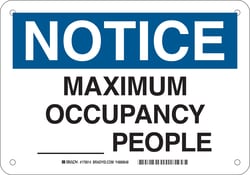 Brady Maximum Occupancy People Sign 7 x 10 in. | Buy Online | Brady&trade; | Fisher Scientific