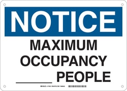 Brady Maximum Occupancy People Sign 10 x 14 in. | Buy Online | Brady&trade; | Fisher Scientific