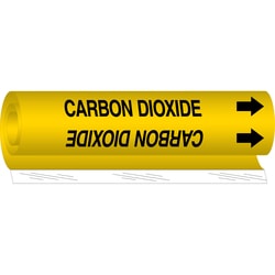 Brady&trade;&nbsp;Carbon Dioxide High Performance Pipe Marker, 0.375 to 0.5 in., Black on Yellow