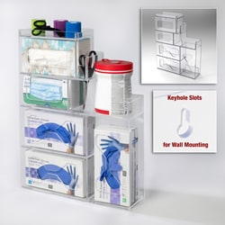 Poltex&nbsp;Exam Room Organizer - 3 Glove Box, Tissue, Wipe Can, Mask