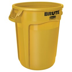 Rubbermaid Round BRUTE Containers Brute Containers, 32 gal.; Yellow:Facility