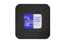 M+A Matting Sure Stride Impressions Mat, Please Wash Hands, Case of 6