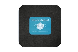 M+A Matting Sure Stride Impressions Mat, Masks Please, Case of 6