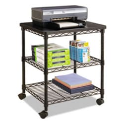 Enterprise Technology Solutions&nbsp;Safco Desk Side Wire Machine Stand, Metal, 3 Shelves, 200 lb Capacity, 24