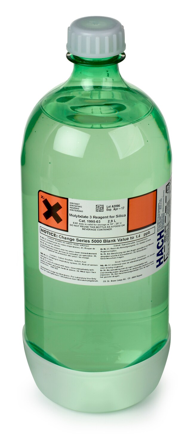 Hach Company Molybdate 3 Reagent for Silica Analysis, 2.9 L Hach Company Molybdate 3 Reagent for Silica Analysis, 2.9 L
