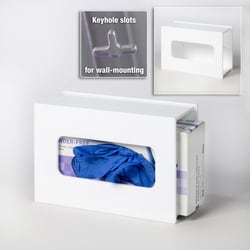Poltex&nbsp;White Acrylic Glove Box Holder - Wall Mount